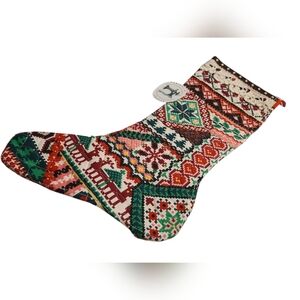Red and Green Holiday Decor Christmas Stocking